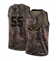 Men's Nike New Orleans Pelicans #55 E'Twaun Moore Swingman Camo Realtree Collection NBA Jersey