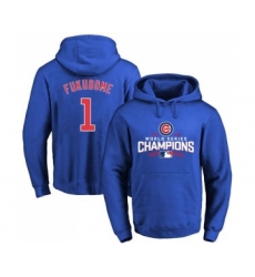 Cubs #1 Kosuke Fukudome Blue 2016 World Series Champions Pullover MLB Hoodie