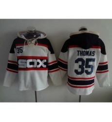 Men's Chicago White Sox #35 Frank Thomas White Pullover Hoodie