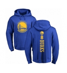 Basketball Golden State Warriors #8 Alec Burks Royal Blue Backer Pullover Hoodie