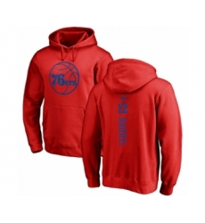 Basketball Philadelphia 76ers #12 Tobias Harris Red One Color Backer Pullover Hoodie
