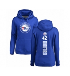 Basketball Women's Philadelphia 76ers #42 Al Horford Royal Blue Backer Pullover Hoodie