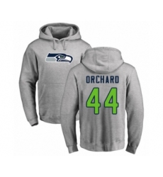 Football Seattle Seahawks #44 Nate Orchard Ash Name & Number Logo Pullover Hoodie