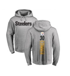 Football Pittsburgh Steelers #30 James Conner Ash Backer Pullover Hoodie