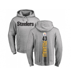 Football Pittsburgh Steelers #43 Troy Polamalu Black Backer Pullover Hoodie