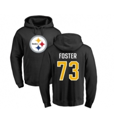 Football Pittsburgh Steelers #73 Ramon Foster Black Name & Number Logo Pullover Hoodie