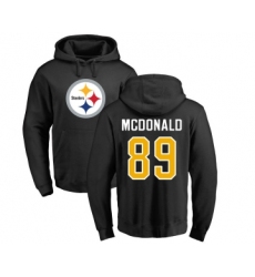 Football Pittsburgh Steelers #89 Vance McDonald Black Name & Number Logo Pullover Hoodie