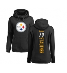 Football Women's Pittsburgh Steelers #70 Ernie Stautner Black Backer Pullover Hoodie