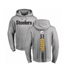 Pittsburgh Steelers #51 Mark Barron Ash Backer Pullover Hoodie