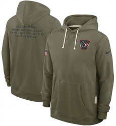 Men's Houston Texans Olive 2025 Salute to Service Pullover Hoodie