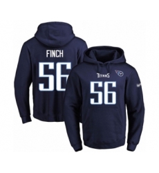 Football Men's Tennessee Titans #56 Sharif Finch Navy Blue Name & Number Pullover Hoodie