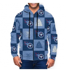 Titans Team Ugly Christmas Men's Zip Hooded Sweatshirt