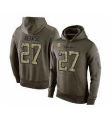 Football Men's Minnesota Vikings #27 Jayron Kearse Green Salute To Service Pullover Hoodie