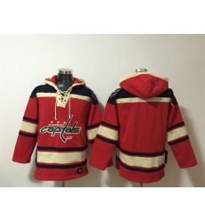 Men's Washington Capitals Blank Red Ageless Must-Have Lace-Up Pullover Hoodie