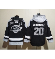 Men's Los Angeles Kings #20 Luc Robitaille Black Ageless Must-Have Lace-Up Pullover Hoodie