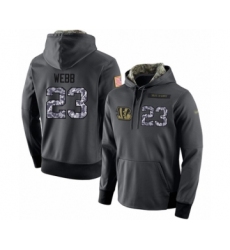 Football Men's Cincinnati Bengals #23 B.W. Webb Stitched Black Anthracite Salute to Service Player Performance Hoodie