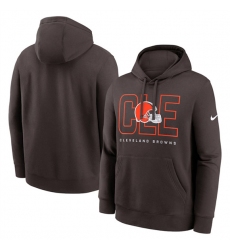 Men's Cleveland Browns Brown Busted Play Club Fleece Pullover Hoodie