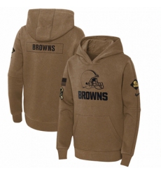 Youth Cleveland Browns Nike Brown 2023 Salute to Service Club Fleece Pullover Hoodie