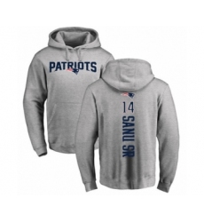 Football New England Patriots #14 Mohamed Sanu Sr Ash Backer Pullover Hoodie