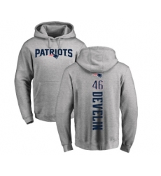 Football New England Patriots #46 James Develin Ash Backer Pullover Hoodie