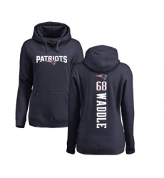 Football Women's New England Patriots #68 LaAdrian Waddle Navy Blue Backer Pullover Hoodie