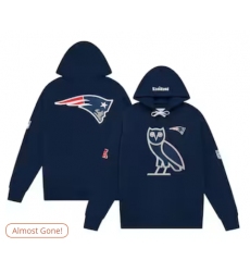 Men's New England Patriots OVO x NFL Navy OG Owl Pullover Hoodie