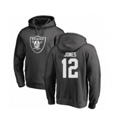 Football Oakland Raiders #12 Zay Jones Ash One Color Pullover Hoodie