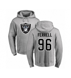 Football Oakland Raiders #96 Clelin Ferrell Ash Name & Number Logo Pullover Hoodie