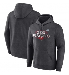 Men's Tampa Bay Buccaneers Heather Charcoal 2023 Playoffs Fleece Pullover Hoodie