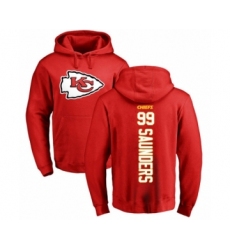 Football Kansas City Chiefs #99 Khalen Saunders Red Backer Pullover Hoodie
