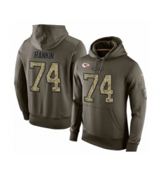 Football Men's Kansas City Chiefs #74 Martinas Rankin Green Salute To Service Pullover Hoodie