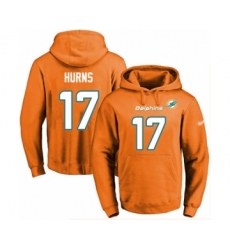 Football Men's Miami Dolphins #17 Allen Hurns Orange Name & Number Pullover Hoodie