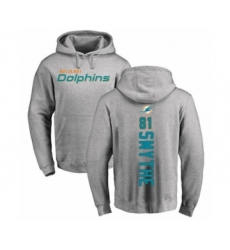 Football Miami Dolphins #81 Durham Smythe Ash Backer Pullover Hoodie