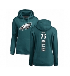 Women's Philadelphia Eagles #76 Shareef Miller Green Backer Pullover Hoodie