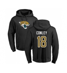 Football Jacksonville Jaguars #18 Chris Conley Black Name & Number Logo Pullover Hoodie