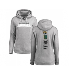 Football Women's Jacksonville Jaguars #18 Chris Conley Ash Backer Pullover Hoodie
