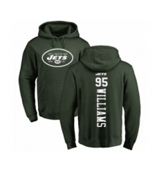 Football New York Jets #95 Quinnen Williams Green Backer Pullover Hoodie