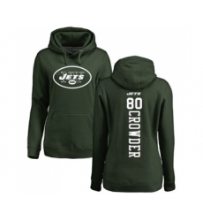 Football Women's New York Jets #80 Jamison Crowder Green Backer Pullover Hoodie
