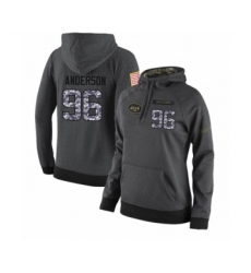 Football Women's New York Jets #96 Henry Anderson Stitched Black Anthracite Salute to Service Player Performance Hoodie