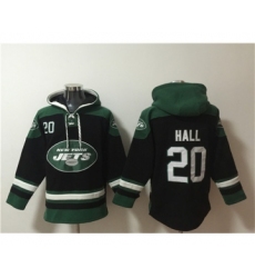 Men's New York Jets #20 Breece Hall Black Ageless Must-Have Lace-Up Pullover Hoodie