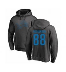 Football Detroit Lions #88 T.J. Hockenson Ash One Color Pullover Hoodie