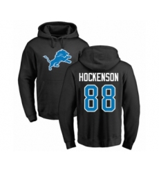Football Detroit Lions #88 T.J. Hockenson Black Name & Number Logo Pullover Hoodie