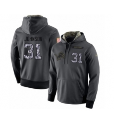 Football Men's Detroit Lions #31 Ty Johnson Stitched Black Anthracite Salute to Service Player Performance Hoodie