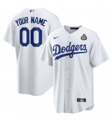 Men's Los Angeles Dodgers Active Player Custom White 2024 World Series Cool Base Stitched Baseball Jersey