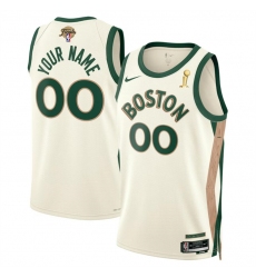 Men's Boston Celtics Active Player Custom 2024 Finals Champions City Edition Stitched Basketball Jersey