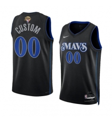 Men's Dallas Mavericks Active Player Custom Black 2024 Finals City Edition Stitched Basketball Jersey