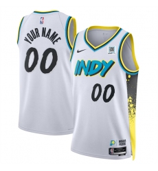 Men's Indiana Pacers Active Player Custom White 2024-25 City Edition Stitched Basketball Jersey