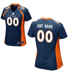  Women's Denver Broncos Nike Navy Blue Custom Game Jersey