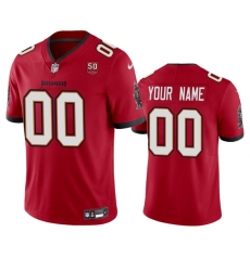 Men's Tampa Bay Buccaneers Active Player Custom Red 2025 50th Anniversary Patch Vapor Limited Football Stitched Jersey