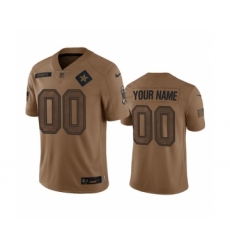 Men's Nike Dallas Cowboys Active Player Custom 2023 Brown Salute To Service Limited Football Stitched Jersey